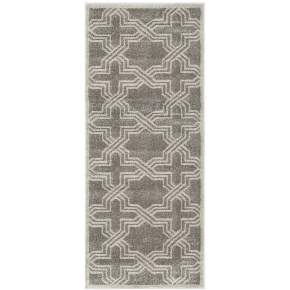 SAFAVIEH Amherst William Geometric Runner Rug, Grey/Light Grey, 2'3" x 7'