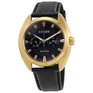 Citizen Eco-Drive Silver Dial Black Leather Men's Watch AW1236-03A ...