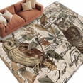thumbnail image 3 of 5x7 Area Rugs, Country Owl Non-Skid Rubber Backing Large Rectangle Rugs - Living Room Bedroom Home Office, Rustic Sping Floral Botanical Postmark Indoor Floor Mat Carpets Washable Rug, 3 of 9