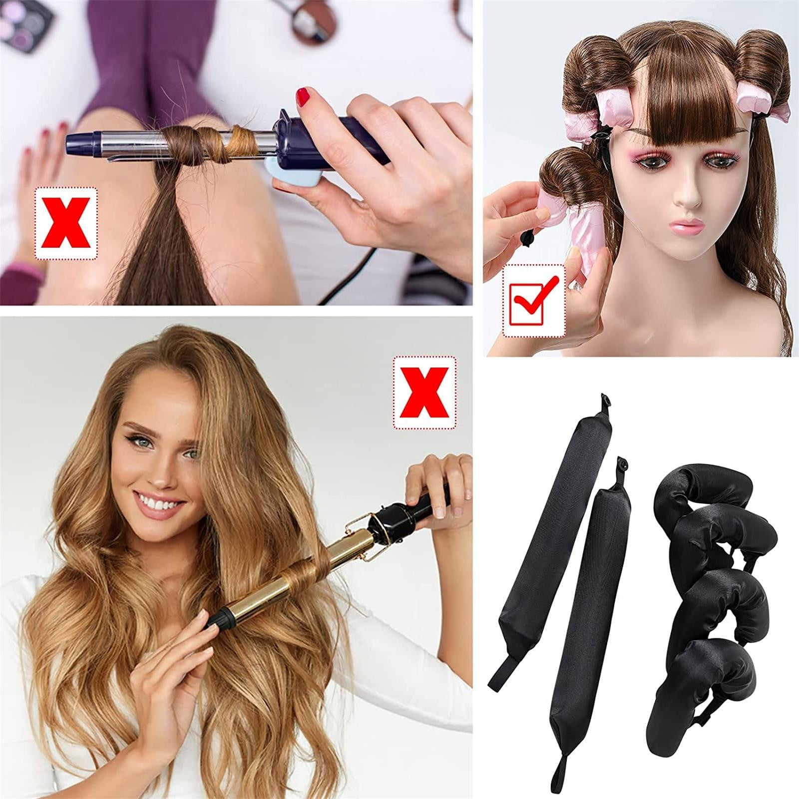 Moonker Curling Iron Heatless Hair Curlers Heatless Curling Rod Headband You Can To Sleep In Overnight No Heat Soft Foam Hair Rollers For Midi Long Ha