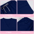 thumbnail image 4 of Scrubs Sets for Women Solid Quick-Dry Breathable Short Sleeve V-Neck Top & Tapered Work Pants Medical Nurse Uniform with Pockets - Navy - S, 4 of 8
