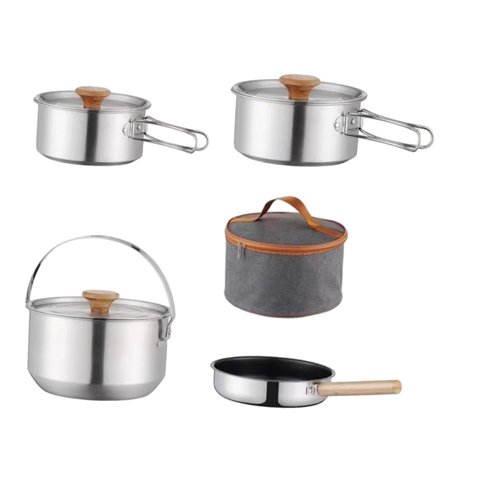 Nishiyuenyi Camping Cookware Kit Cooking Set Lightweight Frying Pan Outdoor Pot Cookset for without kettle