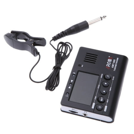 Aroma AMT-560 Electric Tuner & Metronome Built-in Mic with Pickup Cable 6.3mm for Guitar Chromatic Bass Violin Ukulele Universal