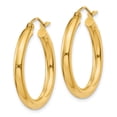 thumbnail image 2 of Primal Gold 14 Karat Yellow Gold 3mm Round Hoop Earrings, 2 of 4