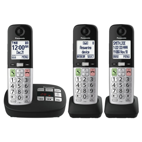Teléfono inalámbrico Panasonic KX-TGU433B con pantalla grande y botones