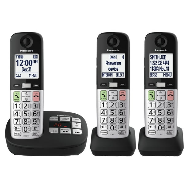 Teléfono inalámbrico Panasonic KX-TGU433B con pantalla grande y botones