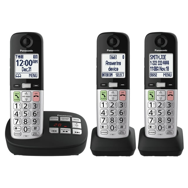 Teléfono inalámbrico Panasonic KX-TGU433B con pantalla grande y botones