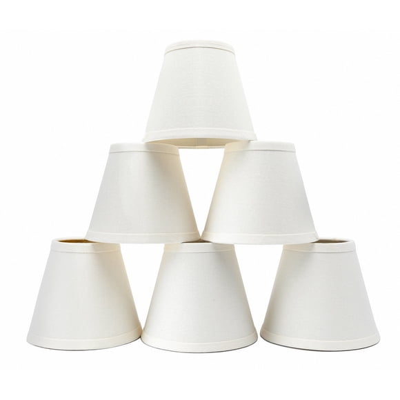 Juego De 6 Pantallas De Lámpara Pequeñas, 3.0 X 6.0 X 5.0 In, Color Blanco, Bombilla Con Clip