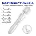 thumbnail image 5 of 10 Powerful Speeds 8 Vibrator Wand Massager, Rechargeable Cordless Personal Big Back Massager with Multi-Mode for Body Therapeutic, Muscle Aches & Sports Recovery (White), 5 of 6