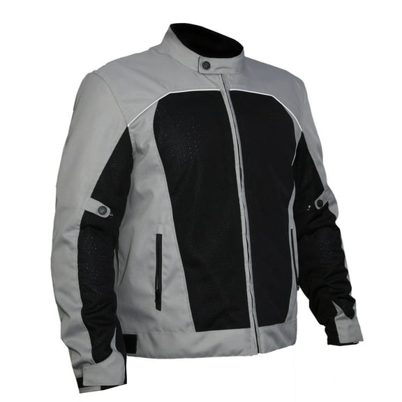 Fulmer, 5091922, Men's Cool Mesh Motorcycle Jacket with Armor - Grey/Black, Small
