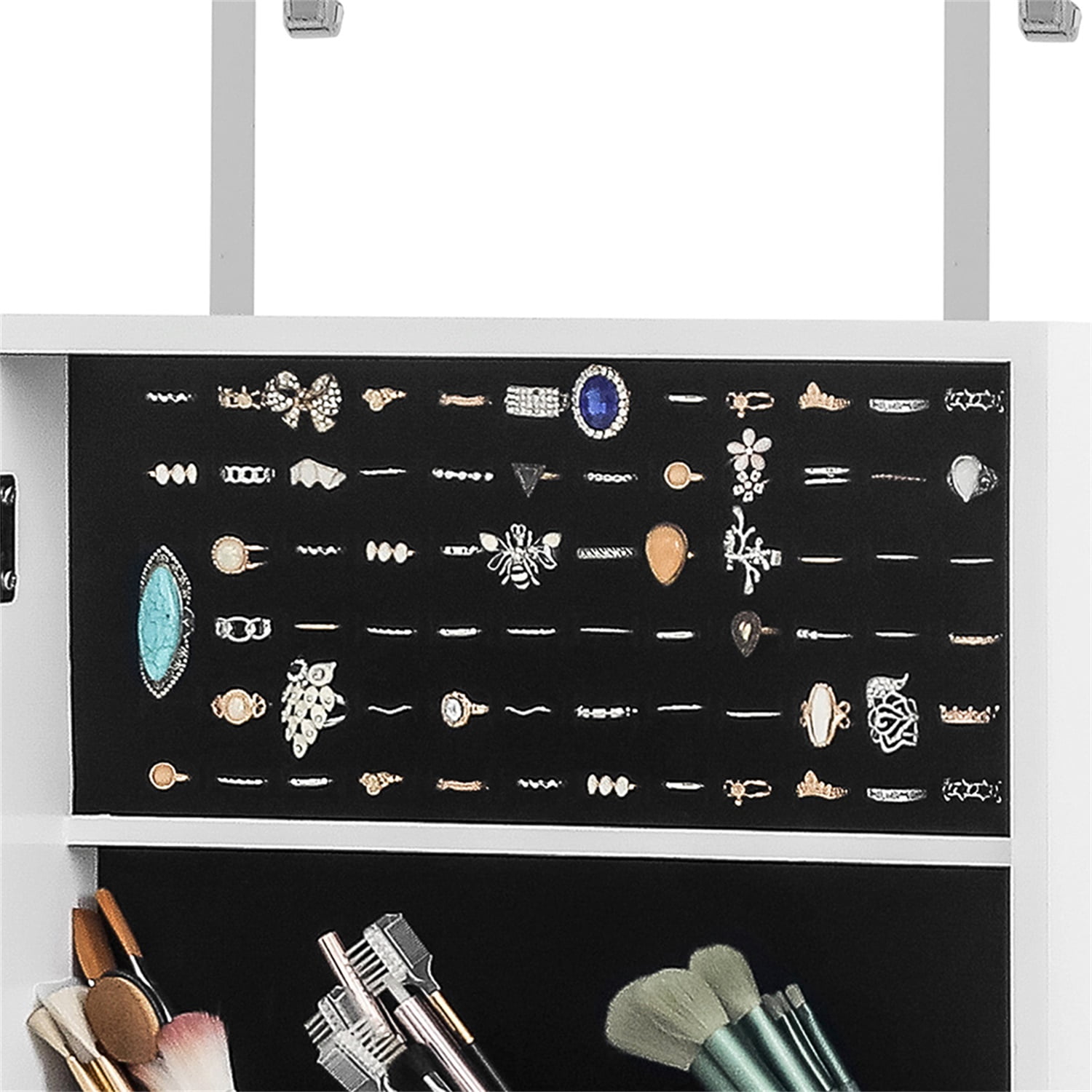 Kadyn Jewelry Cabinet, Mirrored Jewelry Organizer Storage Box, Makeup Organizer for Women, Jewelry Holder, White Kadyn Jewelry Cabinet, Mirrored Jewelry Organizer Storage Box, Makeup Organizer for Women, Jewelry Holder, White