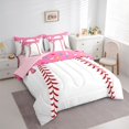 thumbnail image 2 of jejeloiu Baseball Games 7-Piece Twin Bedding Sets,Ice Cream Print Bedding Comforter Set For Girls Teens Reversible, 2 of 7