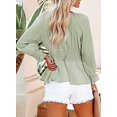thumbnail image 4 of Bxhd Chemises Boho à Manches Longues pour Femmes, Col en V Profond, Nœud devant, Blouses Peplum, 4 of 4