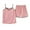 Pink, variant on Your-Sty Women Silk Satin Pajamas Set: 2 Pcs Silk Pjs Cami Ruffle Shorts Set Sleepwear, S-XXL