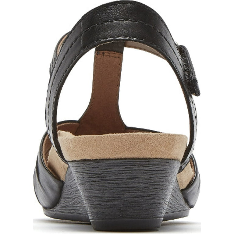 Women s Rockport Cobb Hill Hollywood Pleated T Strap Sandal