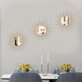 thumbnail image 4 of 3 Pack Metal Mirrors for Wall Sunburst Wall Mirrors Home Décor Decorative Hanging Wall Art for Living Room Bedroom Entryway (Gold Crystal, Sunburst), 4 of 7