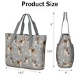 thumbnail image 3 of Tote Bag for Women - Beagle and Dog Footprints Shoulder Bag - Large Utility Work Duffle Bag with Zipper Handbag for Travel, Work, Sprots, 3 of 5
