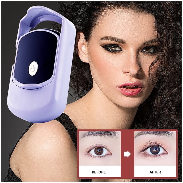 Mini rizador de pestañas portátil con calefacción USB recargable 3 ajustes de temperatura Rizador de pestañas eléctrico Herramienta de belleza profesional para rizos naturales y duraderos Accesorio