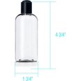 thumbnail image 2 of Paquete de 10 Botellas Vacías Sailing Plástico Transparente 4 Onzas con Tapas Negras, 2 of 5