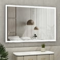 thumbnail image 2 of Resenkos Rectangular Wall Mounted Anti Fog Lighted Vanity Mirror with LED Lights for Bathroom 60 x 40 Inch, 2 of 5