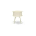 thumbnail image 2 of East West Furniture Gordon 19" Round Wood Nightstand with Drawer in White, 2 of 4