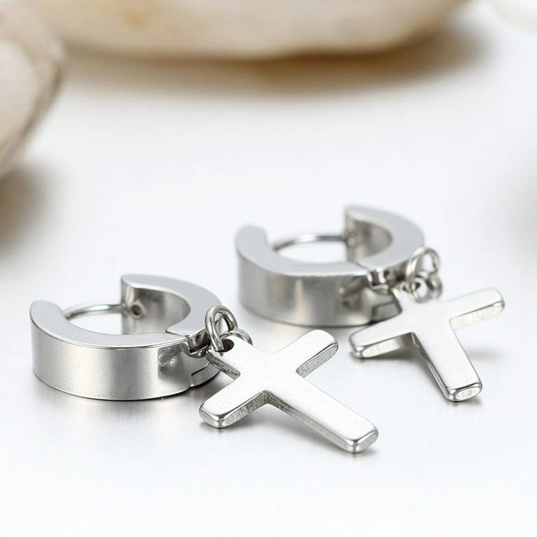 Cross earrings deals for guys walmart