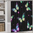 thumbnail image 2 of Dreamy Purple Butterfly Pattern Shower Curtain Modern Home Bathroom Bathtub Decor Waterproof Fabric with Hooks, 2 of 6