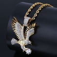 thumbnail image 4 of Classic Punk Style Motorcyclist Golden Color Accessories Animal Eagle Wing 14K Yellow Gold Pendant Necklace Men's Jewelry, 4 of 7
