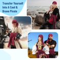 thumbnail image 5 of Accesorios para disfraz de pirata, kit de cinturón de bufanda pirata de talla grande, conjunto de banda para la cintura, pañuelo para la cabeza de pirata para Halloween, mujeres y hombres, 5 of 5