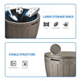 thumbnail image 3 of Dextrus 33 Gallon Waterproof Resin Outdoor Storage Box, Lightweight Round Deck Box for Patio Furniture, Cushions, Pool Accessories, and Toys, Easy Assembly - Light Brown, 3 of 5