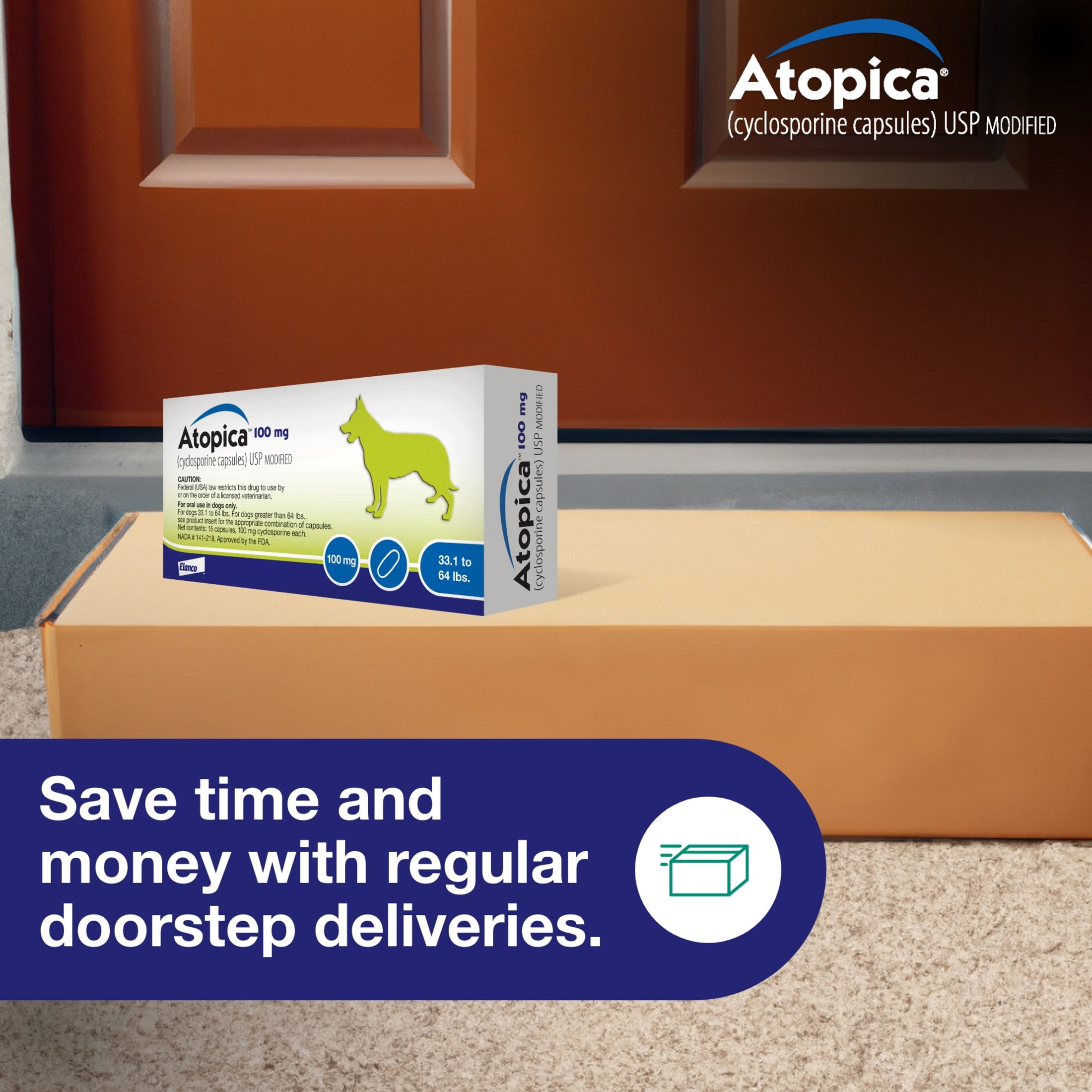 Atopica Dog Atopica | Dermatitis Treatment | Itch Relief for Dogs | Oral Capsules | 100 mg