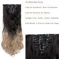thumbnail image 4 of MY-LADY 8PCS Synthetic Clip in Hair Extensions Double Weft Full Head HairPiece Long Wavy Curly Natural Black Brown Blonde, 4 of 8