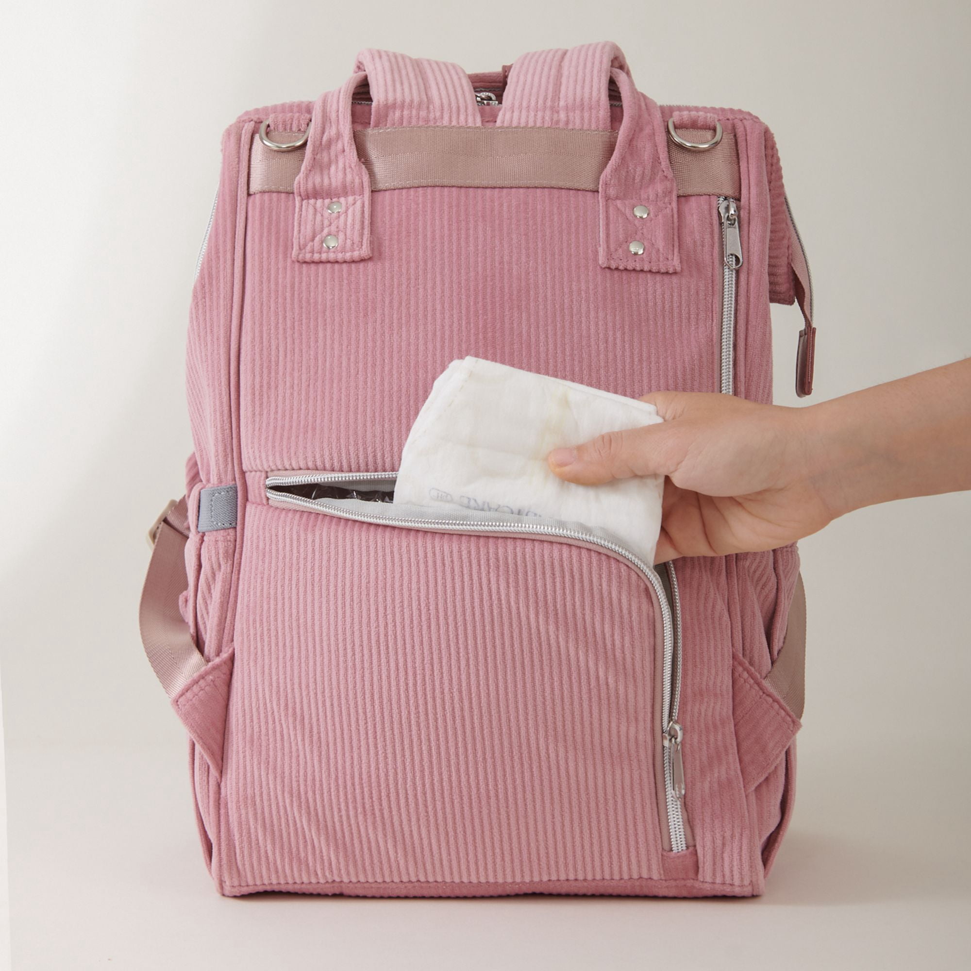 Sunveno Large Capacity Backpack Diaper Bags, Pink, 1 Count