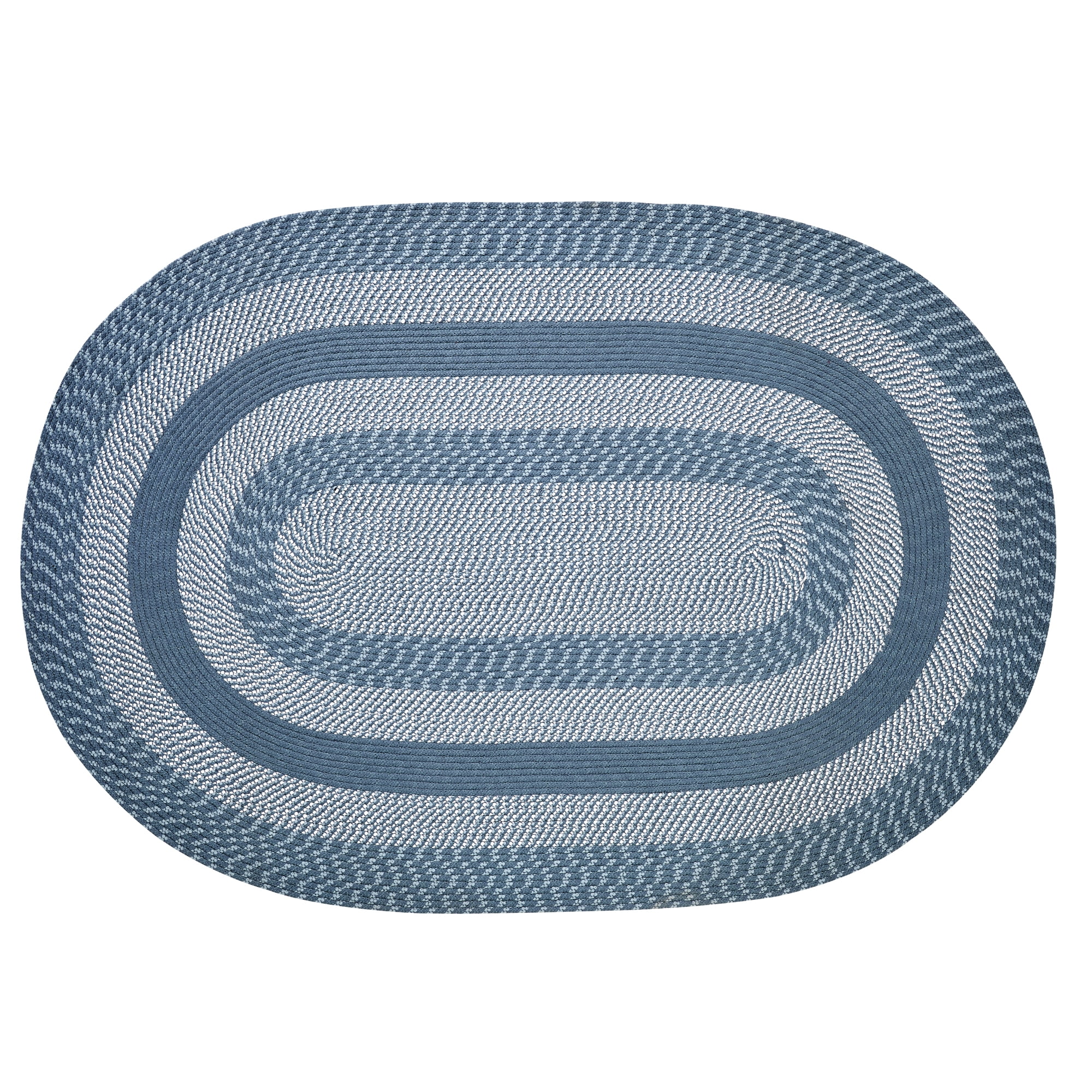 Better Trends Oval Braided Rug, 5' x 8' (60" x 96"), Reversible Indoor Area Rug for Living Room or Bedroom, Stain-Resistant 100% Polypropylene, Newport Collection – Slate Blue