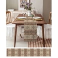 thumbnail image 6 of Brown Geometric Burlap Cotton Table Runner 18x72 Inches Long, Modern Ethnic Southwest Vintage Farmhouse Table Runners, Outdoor Dining Tablecloths Decor for Baby Shower/Party/Wedding, 6 of 6