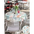 thumbnail image 4 of Outdoor Tablecloth with Umbrella Hole and Zipper, Teal Red Jellyfish Coastal Round Table Cloth 54 Inch Waterproof Tablecloth, Vintage Beach Coral Starfish Nautical Picnic Table Cover for Patio, 4 of 7