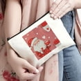 thumbnail image 3 of Pratyus Tote Bag Pink Love Cosmetic Bag Santa Claus Hearts Coffee Travel Essentials Ladies Accessories Christmas Gift White, 3 of 6