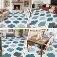 thumbnail image 5 of Area Rug for Living Room, Bohemia Non-Slip Indoor Large Carpet for Bedroom/Dining Room, Vintage Moroccan Geometric Pattern Blue Green Gray Washable Low-Profile Rectangle Floor Runner Rugs - 6 x 9 Ft, 5 of 8
