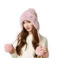 thumbnail image 2 of KANG Knitted Hat With Triple Pom Poms Lined Warm Winter Ear Cold Weather, 2 of 4