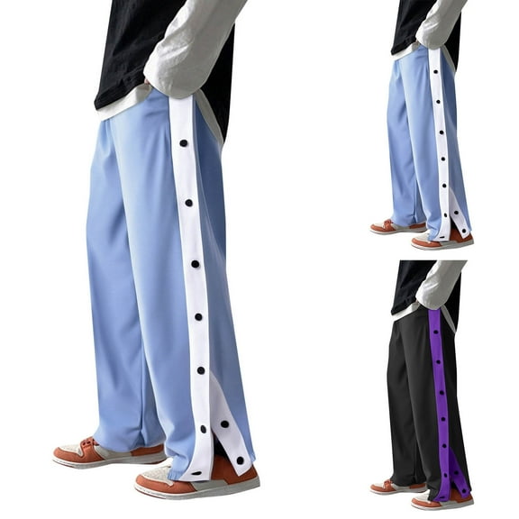 Wide Leg Pants Woman Sports High Split Post Operative Loose Girdle Tapered Trouser Black Casual Yoga Pant L