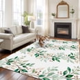 thumbnail image 3 of Area Rug 60×96in, Spring Leaves Tree Branch Berry Floor Carpet Living Room Rug, Watercolor Plant on White Non-Slip Welcome Mat Indoor Rugs for Bedroom Dining Room, 3 of 9