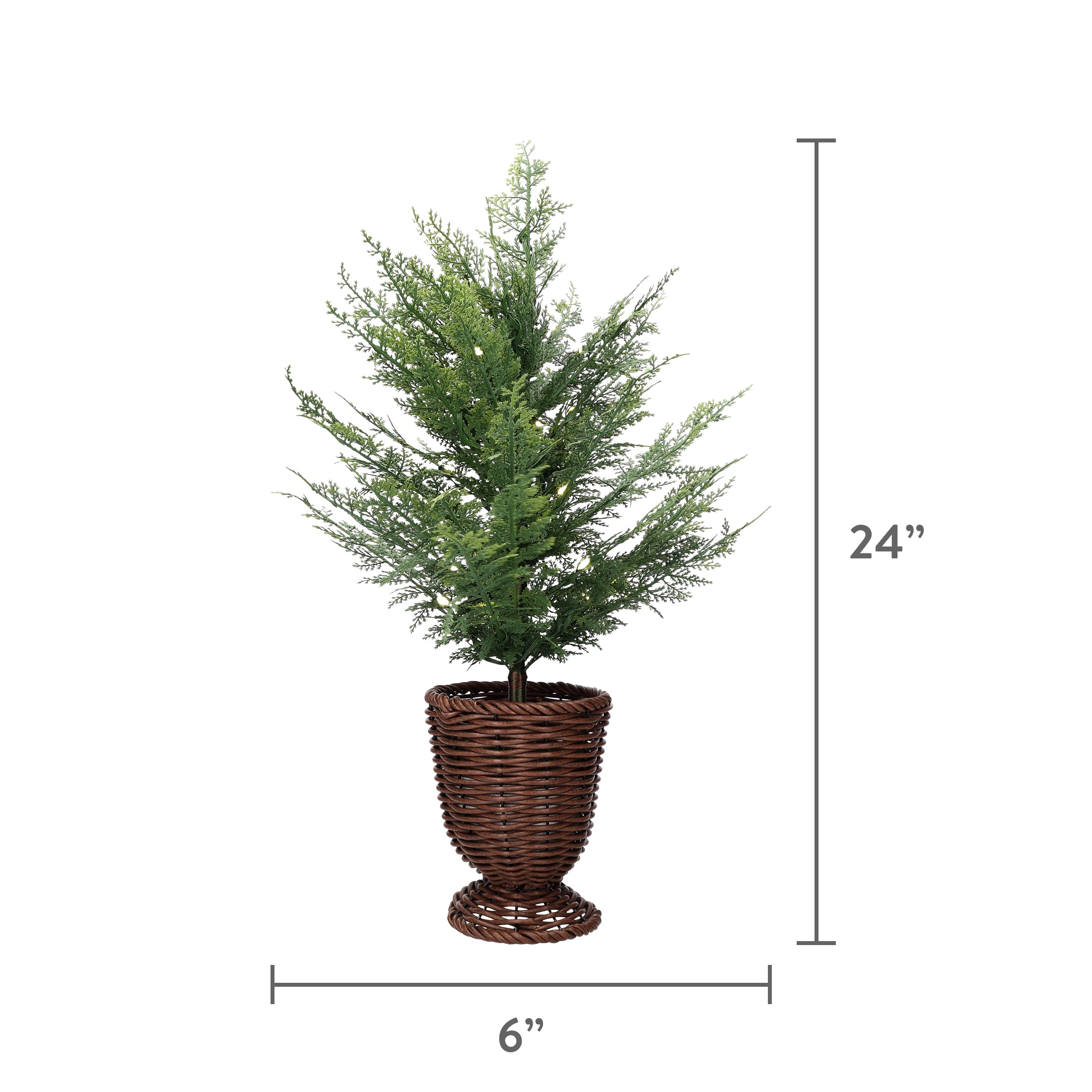 My Texas House 24" Pre-Lit Cypress Christmas Tree Green photo 7