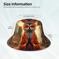 thumbnail image 2 of Kll Maple Leaf Meditating Fox Bucket Hat for Women Men Packable Travel Beach Sun Hat Outdoor Rave Accessories Reflective Fisherman Cap, 2 of 6