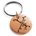 thumbnail image 1 of Stainless Steel Letter X Initial Floral Monogram Engraved Small Medallion Circle Charm Keychain Keyring, 1 of 1
