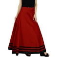 thumbnail image 1 of Bimba Women Long Maxi Skirt Faux Silk Boho Chic Skirts With Drawstring Waist, 1 of 2