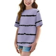 thumbnail image 5 of WQQZJJ Teen Girls Clothes,Casual Striped Tops Crew Neck Short Sleeve T-Shirt Stylish Summer Loose Comfortable Shirt, 5 of 7