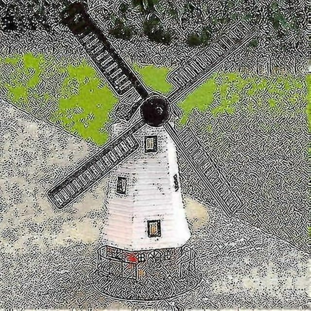 Garden Ornament Windmill Solar Lamp,powered Automatic Windmill With Led Light Resin Crafts