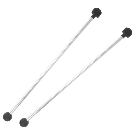TABLZONE Set of 2 Stainless Steel Double-Ended Tongue Drum Mallets with Rubber Felt Tips for Percussion Instruments