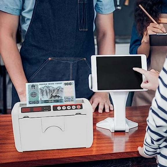 Cash Counter Machine Portable Rechargeable Bill Counter Machine Money Cash Counting Machine with U-V & MG Counterfeit Detection, Multi-Currency or Tickets, 800 Pcs/min