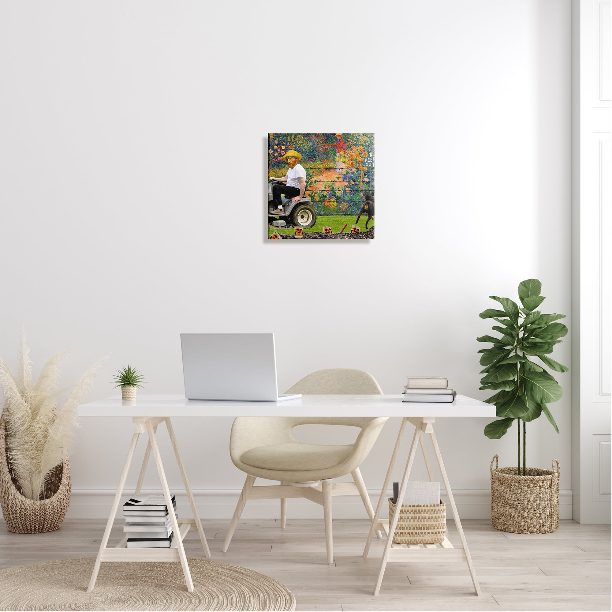 Stupell Industries Van Gogh Gardening Flowers Farmer Dog Collage Canvas Wall Art, 17 x 17, Design by Incado